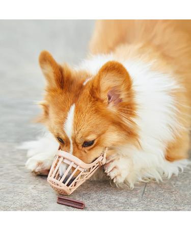 HUI JIN Plastic Basket Muzzle Adjustable Dog Muzzle for Small Medium Large Dogs Light Khaki Pack of 7 color-1 - Buy Online on GoSupps.com