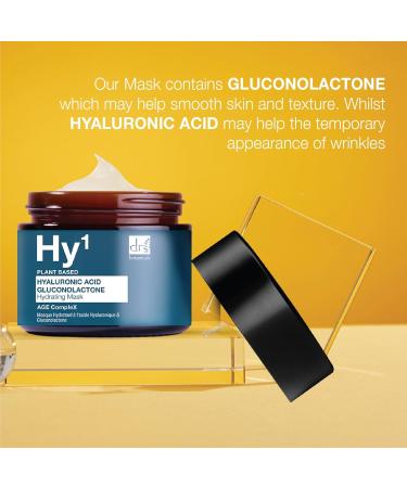Dr BOTANICALS Hyaluronic Acid & Gluconolactone Hydrating Anti-Aging Facial Mask | Reduce Wrinkles Renew Gentle Exfoliate and Revitalize Skin with Nourishing Hyaluronic Acid Mask - Buy Online on GoSupps.com