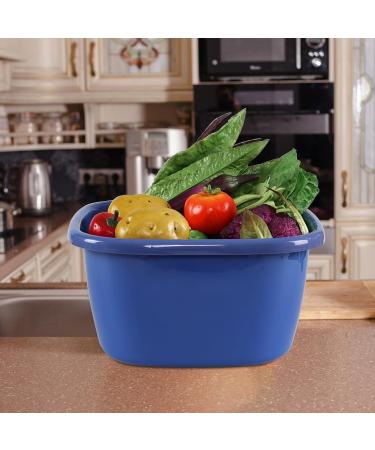 Saedy 18 Quart Deep Plastic Washing Basin Large Dish Basin Pan Square Dish Tub Blue - Buy Online on GoSupps.com