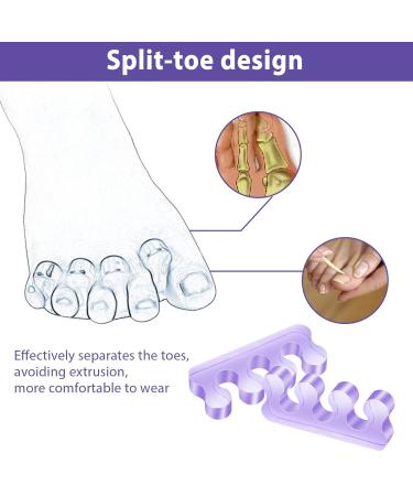 Purple Silicone Toe Separator - Washable & Reusable Toenail Divider for Perfect Pedicure & Overlapping Toes Care - Buy Online on GoSupps.com