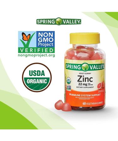 Spring Valley Organic Zinc & Vitamin C Gummies Bundle - Immune System Support - 22mg Zinc, 250mg Vitamin C - 60ct & 70ct - Buy Online on GoSupps.com