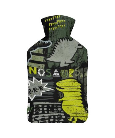 Dinosaur Hot Water Bottle With Cover Plush Bed Bottle Hand Warmer For Adults And Children 26.5X15.3cm