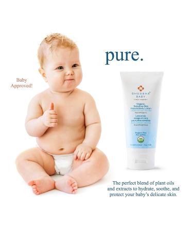 Shoosha Organic Baby Lotion | Fragrance-Free & Hypoallergenic | Sensitive Skin Face and Body Moisturizer for Kids | Gluten-Free & Non-Sticky | 100% Biodegradable - Buy Online on GoSupps.com