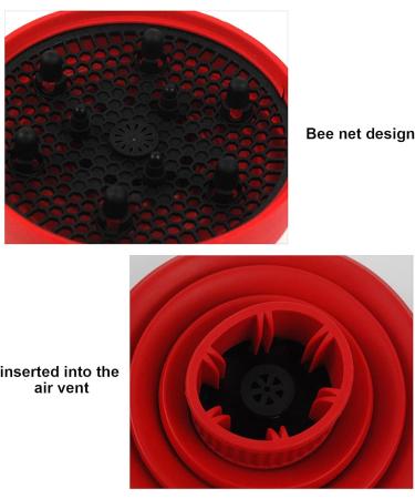 Pzuryhg Hair Dryer Vent Hood | Foldable Silicone Blow Dryer Attachment Heat Resistant Soft Blow Dryer Accessory Multifunctional Hair Styling Supplies for Girls red - Buy Online on GoSupps.com