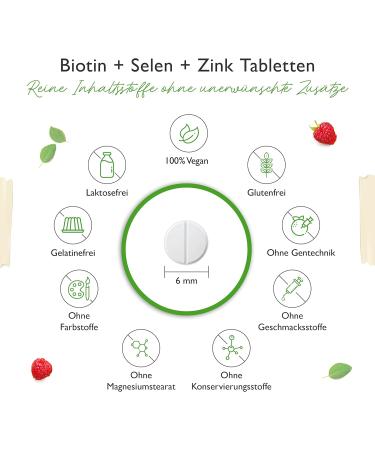 Premium Biotin 10 000 McG + Selenium + Zinc - 365 Vegan Tablets for Skin Hair & Nails - Bioactive Ingredients - International Shipping - Buy Online on GoSupps.com