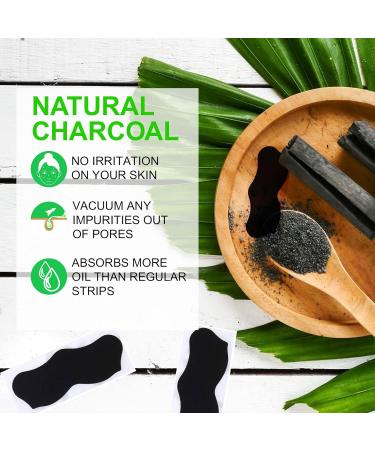 80 Pcs Bamboo Charcoal Blackhead Remover Strips - Deep Cleansing Pore Strips for Blackheads - Nose Pore Strips for Men and Women - Black - Buy Online on GoSupps.com