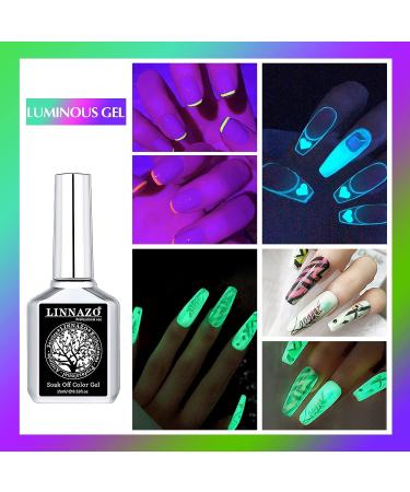 LOKFAR 2 Pcs Glow in the Dark Color Changing Neon Gel Nail Polish Set | UV LED Nail Gel Top Coat for DIY Manicure (15ml) - Buy Online on GoSupps.com