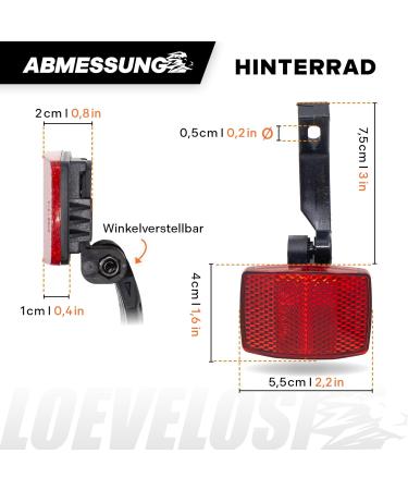 Loevelosi Bicycle Rear Wheel Reflector - Cat Eye Red Lamp with STVZO Compliant Reflectors for Children's Bikes | No Clamping Required - Buy Online on GoSupps.com