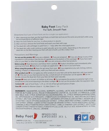 Baby Foot Original Foot Peel Exfoliant For Soft and Smooth Feet Lavender Scented Canadian Version - Buy Online on GoSupps.com