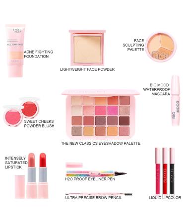 All In One Makeup Kit - 20 Colors Eyeshadow Palette Lipstick Eyebrow Pencil & More | Perfect Makeup Gift Set for Women & Beginners - Buy Online on GoSupps.com