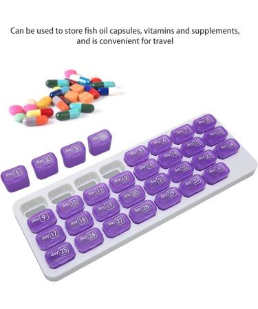Monthly Pill Organizer | 4-Week Vitamin Case & Travel Medicine Holder - 31 Day Small Compartments - Buy Online on GoSupps.com