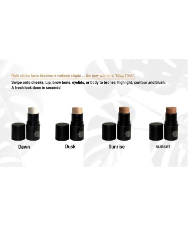 Mom's Secret Natural Organic Multi Cream Sticks Highlighter and Bronzer - Vegan, Gluten-Free, Cruelty-Free - Made in USA (Sunset) 0.18 oz - Buy Online on GoSupps.com
