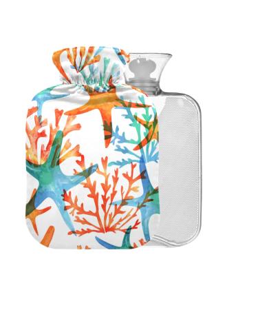 Starfish Hot Water Bottle with Cover 2L Large Warm Water Bag for Pain Relief for Kids Men Women 2L