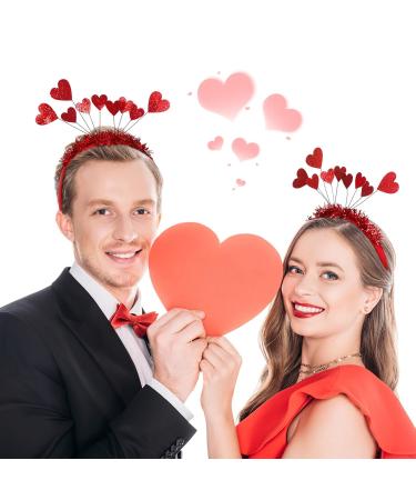 Minkissy 2 Pieces Heart Hair Tillettes - Valentine's Day Headband for Women & Girls | Perfect for New Year & Christmas Photo Props - Buy Online on GoSupps.com