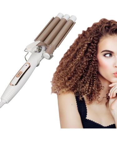 Buy Adjustable Temperature 3 Barrel Hair Curler - Gold Large Curling Iron for Home & Salon Use | Triple Barrel Hair Crimper Tool (US Plug - Buy Online on GoSupps.com