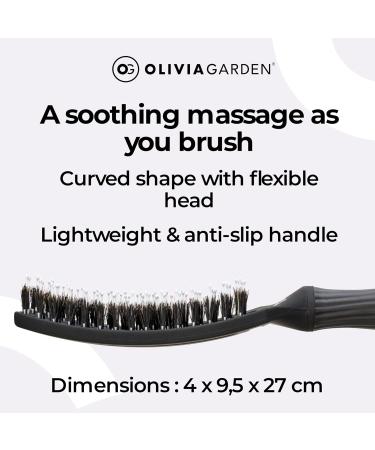 Olivia Garden Fingerbrush - Large Black Brush with Boar & Nylon Bristles for Perfect Styling - International Shipping Available - Buy Online on GoSupps.com