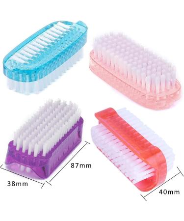 4 Pcs Double Sided Nail Cleaning Brushes - Plastic Handle Scrubbing Brush for Nails, Toes, Hands - Home, Garden, Salon Use - Buy Online on GoSupps.com