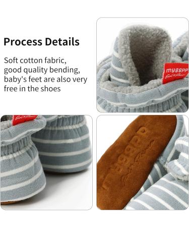 TMEOG Baby Booties Slippers | Infant Boots for Boys and Girls | Winter Sock Crib Shoes | 0-18 Months | Light Green Striped - Buy Online on GoSupps.com