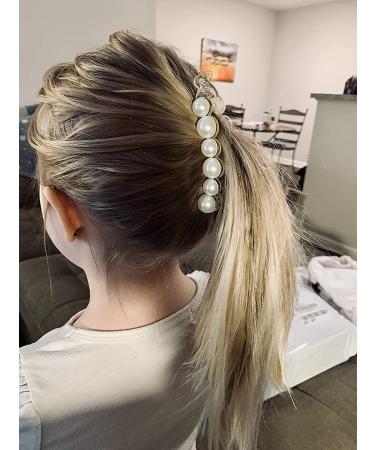 DEEKA 6 PCS Pearl Hair Clips - Banana Clips & Jaw Clips for Women & Girls | 4.1 Inch Rhinestone Barrettes - Buy Online on GoSupps.com