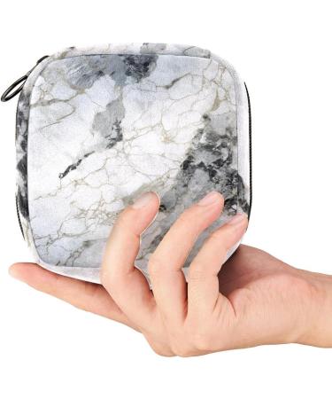 Multicoloured Marble Sanitary Napkin Storage Bag | Portable Menstrual Pad & Cup Pouch for Women and Teens - 04 - Buy Online on GoSupps.com