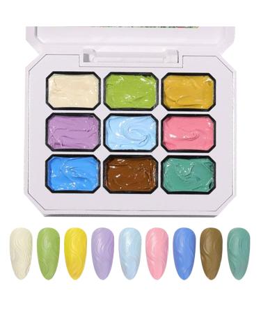 Solid Gel - 9 Colors Cream Gel - 3D French Manicure for Home Women's Girls' and Weddings