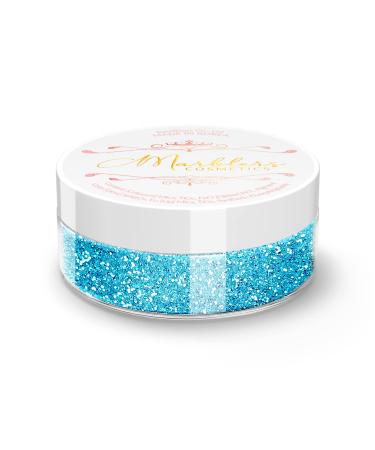 MARBLERS Cosmetic Grade Fine Twinkle Glitter Aqua Blue 0.18oz (5g) | Non-Toxic | Vegan | Cruelty-Free | Eyeshadow Nail Polish Nail Art | Festival Rave & Party Makeup | Body & Face Fine Glitter 5g Blue Aqua Blue