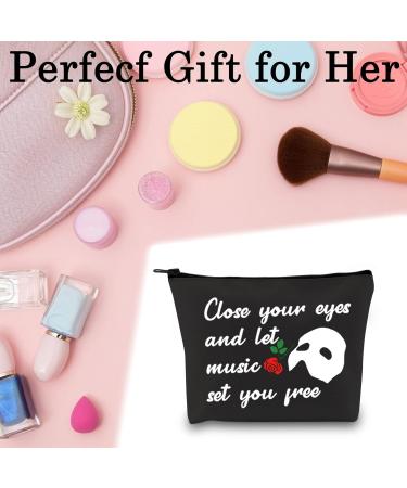 Phantom's Mask Makeup Bag 90s Horror Film Gift Close Your Eyes Let Music Set You Free Funny Gift for Fans(Close Your Eyes) - Buy Online on GoSupps.com