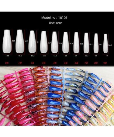 dijiusidy 24 Pieces Nails T Shape Extra Long Full Wrap False Nail Tips Women Decor Fingernail Supply Manicure Accessory red print - Buy Online on GoSupps.com