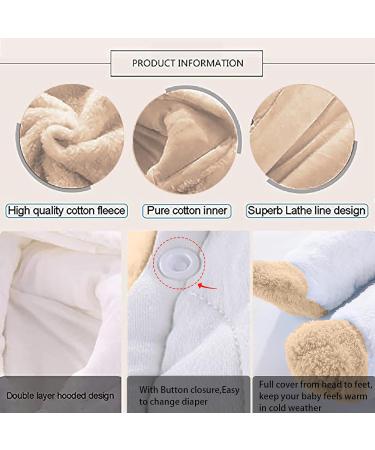 Newborn Baby Cartoon Bear Snowsuit Winter Coat Fleece Hooded Romper Jumpsuit 0-3 Months - Khaki Dog - Buy Online on GoSupps.com