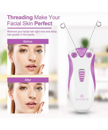 Rose Red Cordless Electric Facial Threading Hair Removal for Women - Rechargeable Face Hair Remover for Vellus Hair on Face & Chin - Buy Online on GoSupps.com