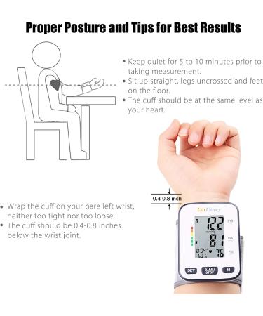 Wrist Blood Pressure Monitor with 120 Memory & Irregular Heartbeat Detection - Digital BP Cuff & Automatic Machine - Home BP Gauge with Large LCD Display & Protective Case - Buy Online on GoSupps.com