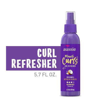 Aussie Miracle Curls Refresher Spray Gel - 5.7 oz with Coconut & Jojoba Oil - Buy Online on GoSupps.com
