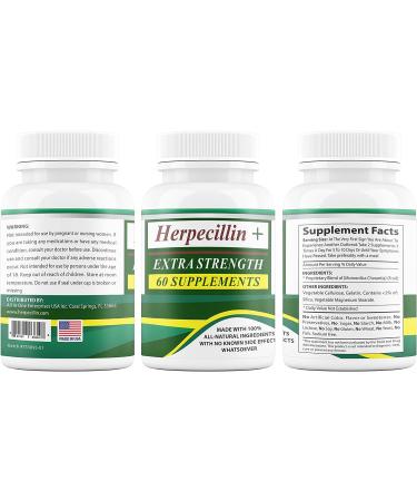Herpecillin & Herpecillin Plus Combo: Immune Support for Cold Sores, Genital Herpes, and Shingles Outbreak Symptoms - 180 Supplements - Buy Online on GoSupps.com