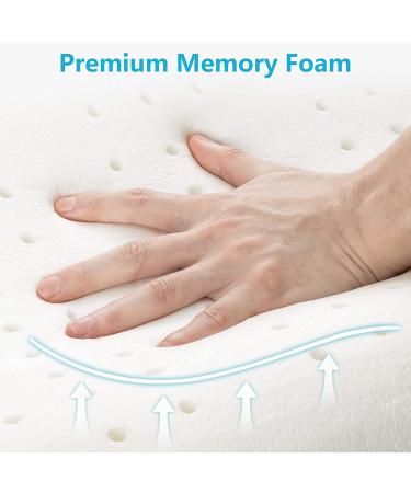 AM AEROMAX Contour Memory Foam Pillow - Cervical Neck Pain Relief Orthopedic Pillow for Sleepers - Soft Standard Size 21.5x14x(3.4-4.2) - White - Buy Online on GoSupps.com