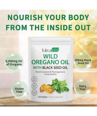 Oil of Oregano Softgel Oil of Oregano with Black Seed Oil Oregano Oils Capsules with High Carvacrol & Thymoquinone for Immune Support Oregano Oils Capsule Supplement 120 Softgels White - Buy Online on GoSupps.com