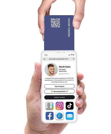Social Master NFC Tag for Instant Contact & Social Sharing - iOS/Android Compatible (Navy) - Buy Online on GoSupps.com