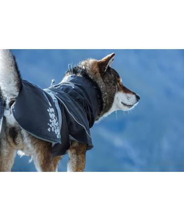 Hurtta Monsoon Dog Raincoat - Waterproof Jacket for Dogs Black 45 cm (18 in) with Reflectors - International Shipping Available - Buy Online on GoSupps.com
