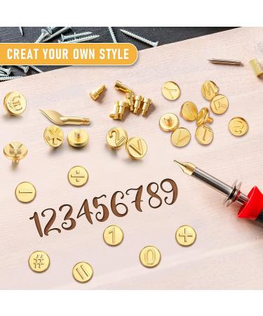 56 Pieces Wood Burning Tip Letter Wood Burning Tip Set Including Alphabet Number Symbol for Wood Burner Craft DIY Embossing Carving Wood Burning - Buy Online on GoSupps.com