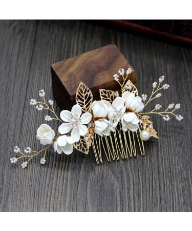 Wedding Hair Comb Rhinestone Clip - Crystal Bridal Headpiece | Elegant White Hair Accessories - Buy Online on GoSupps.com