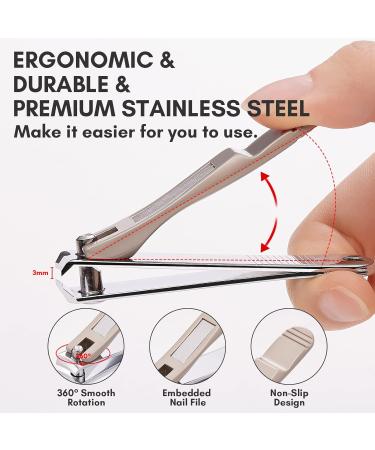 FAMILIFE 7PCS Manicure Set for Men - Professional Stainless Steel Nail Kit with Leather Travel Case - Grooming Gift Set in Gray and Orange - Buy Online on GoSupps.com