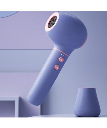 Handheld Hair Dryer Cordless Hair Dryer Portable Wireless Hair Dryer USB Rechargeable Blow Dryer w/Hot & Cold Air Suitable for Indoor Outdoor Camping Blue