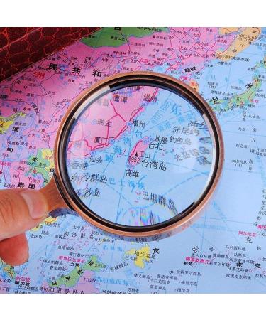 Reading Magnifier Optical Lens 8X Hd Rectangular Newspaper Old Man Portable Metal Handle White Glass Hand-held Magnifier Bronze 80 * 185mm Made in China - Buy Online on GoSupps.com