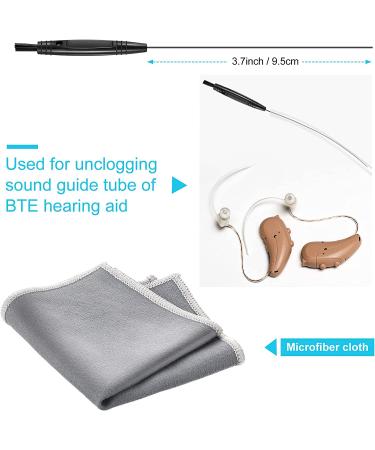 Hearing Aid Cleaning Tools & Case Kit - 8 Pieces Microfiber Cloth & Vent Cleaner for Sound Amplifier (Black) - Buy Online on GoSupps.com