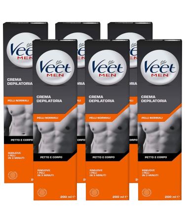 FEI FAN MEN Hair Removal Cream Breast and Body for Normal Skin Removes Skin in 3 Minutes Leaves Skin Hydrated 200ml (6 units)