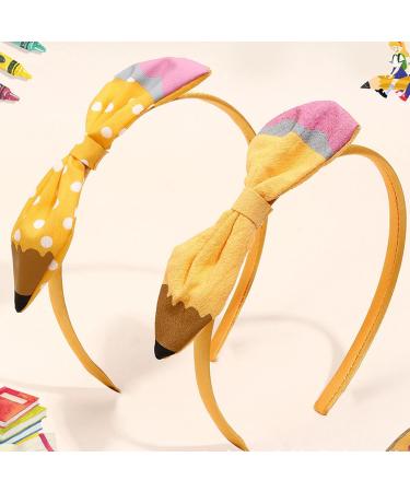 Fovolat Cute Headbands for Girls | Yellow Pencil Back to School Headwear - Hair Accessory Styling Decorations Cute Bow Hair Clips for School Kindergarten Combination 2 1 count (Pack of 1) - Buy Online on GoSupps.com