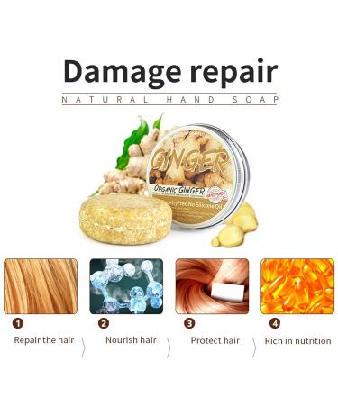 Organic Ginger Hair Regrowth Shampoo Bar - 2pcs 65g | Promotes Hair Growth & Anti-Hair Loss | Natural & Organic Ingredients - Buy Online on GoSupps.com