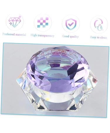 DOITOOL Nail Art Crystal Cup Manicure Glass Jar Empty Sample Jar Glass Paint Jar Nail Acrylic Dish Big Crystal Glass Jars Nails Powder Storage Jar Lipstick Glass Jar Purple Cover Diamond 6.5x8cm Purple - Buy Online on GoSupps.com