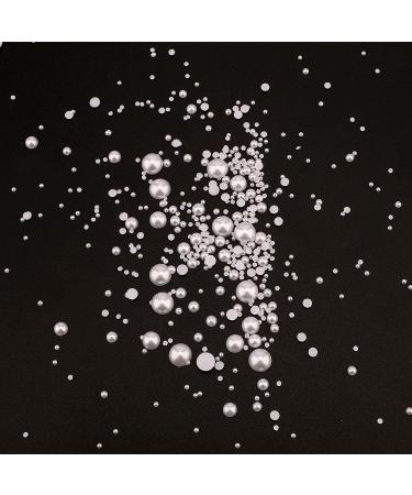 SATINA 5600Pcs White Flat Back Pearl Half Round Beads - DIY Craft, Jewelry, Wedding Decor - Buy Online on GoSupps.com