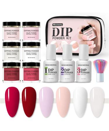 Acrylic Nails Dip Powder Nail Kit Nude Pink Glitter 6 Colors Acrylic Dipping Powder System Kit For French Nail Manicure Nail Art Set 10ml Colorful Rhinestones (A One Size) One Size A - Buy Online on GoSupps.com