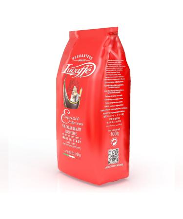 LUCAFF EXQUISIT coffee beans 1 kg bag Arabica and Robusta coffee blend cocoa aroma coffee beans toasted taste high body medium caffeine - Buy Online on GoSupps.com